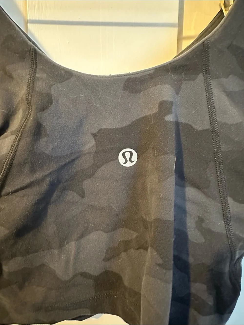 lululemon athletica Black Camo Scoop Crop Top